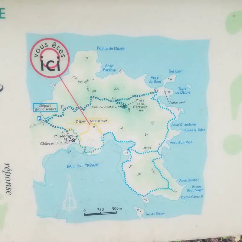 plan randonnées presqu'île de la Caravelle